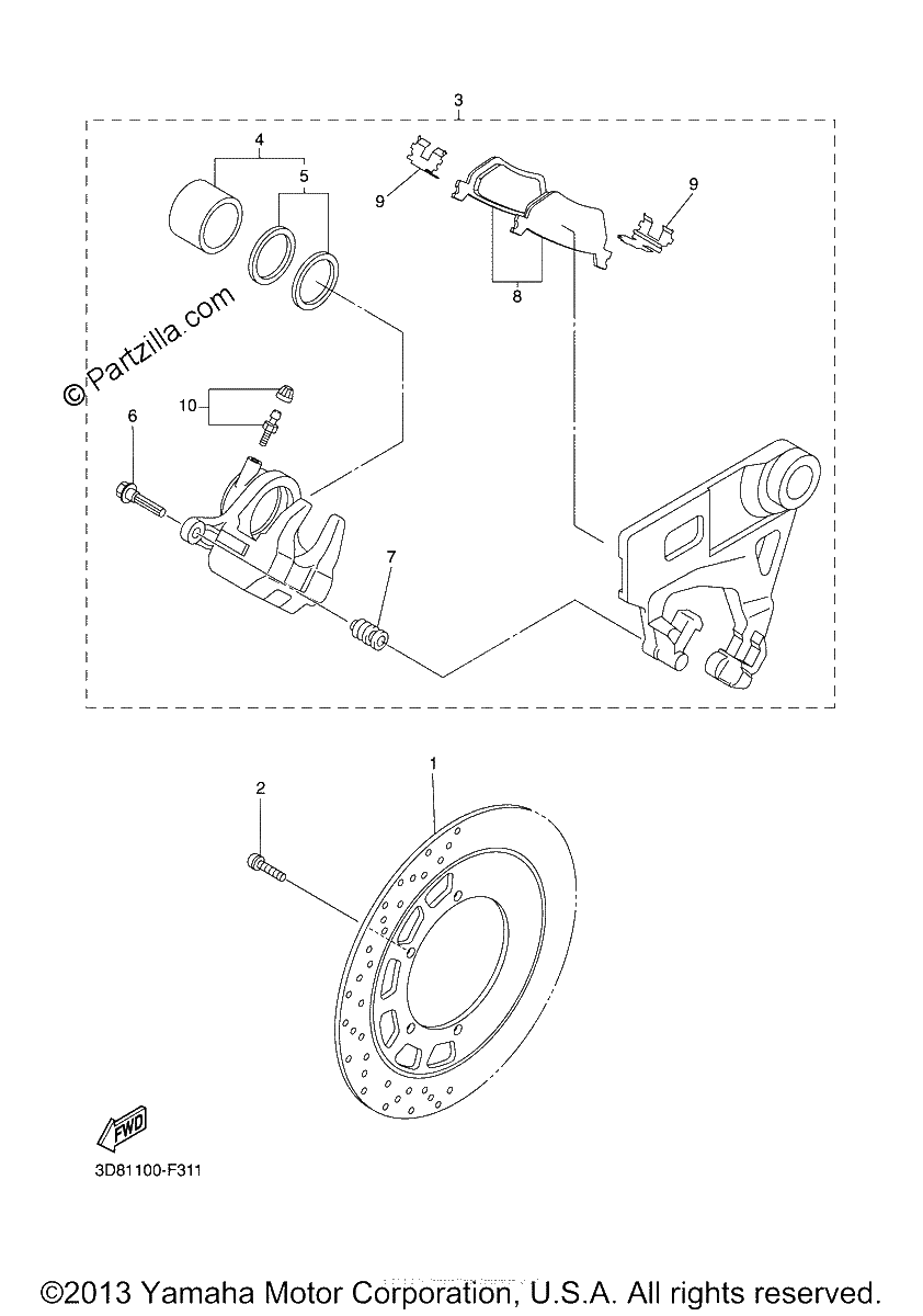 Diagrama de REAR BRAKE CALIPER