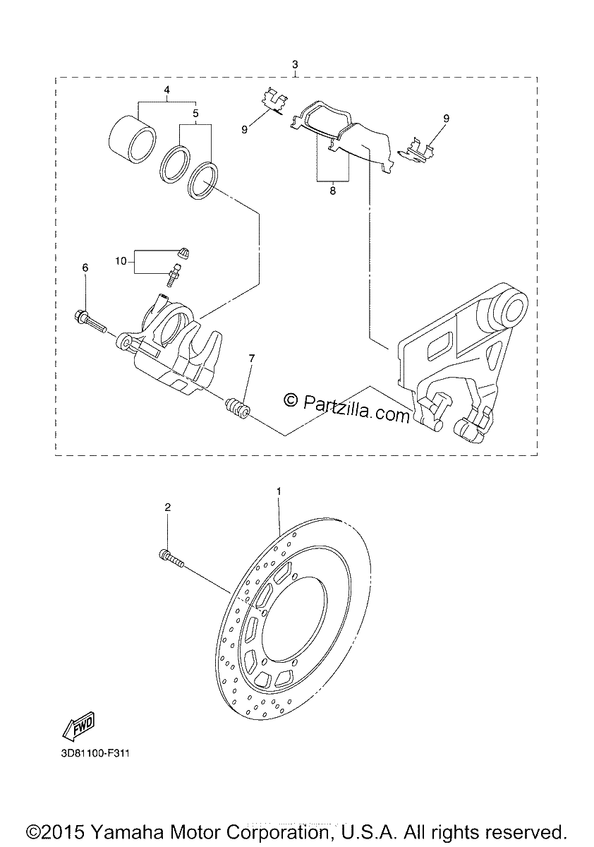 Diagrama de REAR BRAKE CALIPER