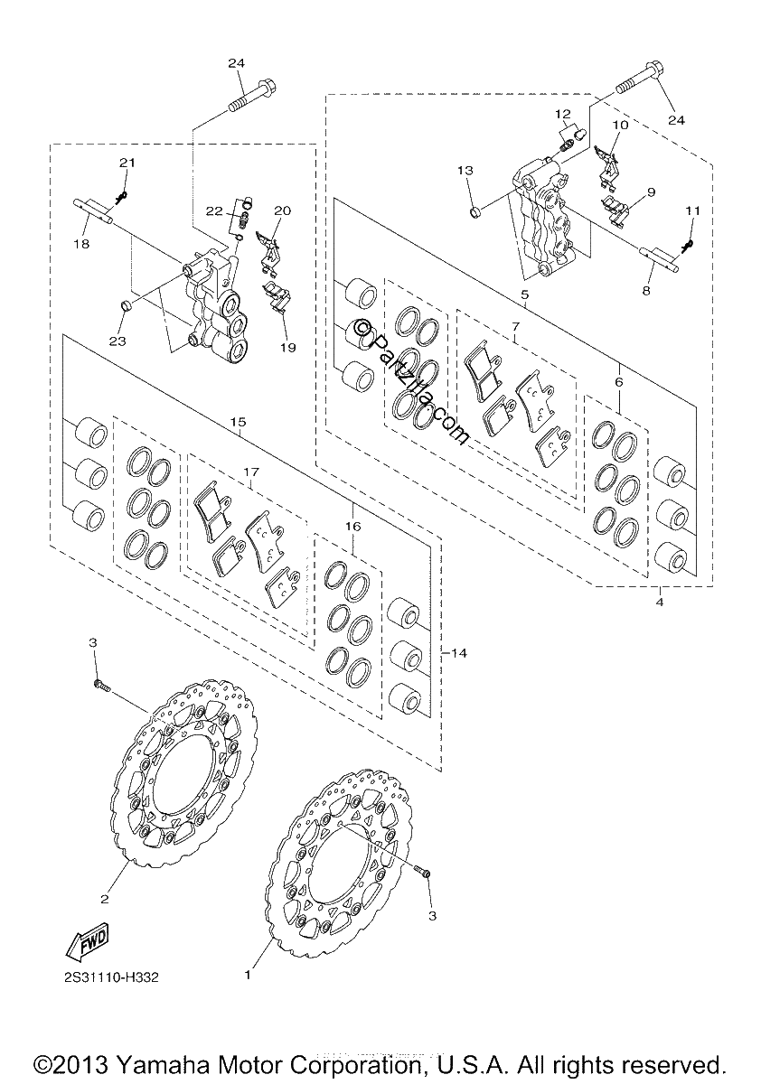 Diagrama de FRONT BRAKE CALIPER