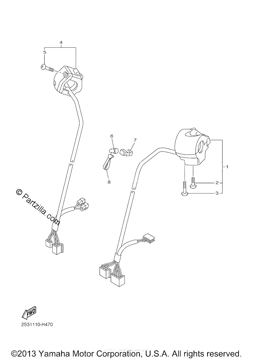 Diagrama de HANDLE SWITCH LEVER