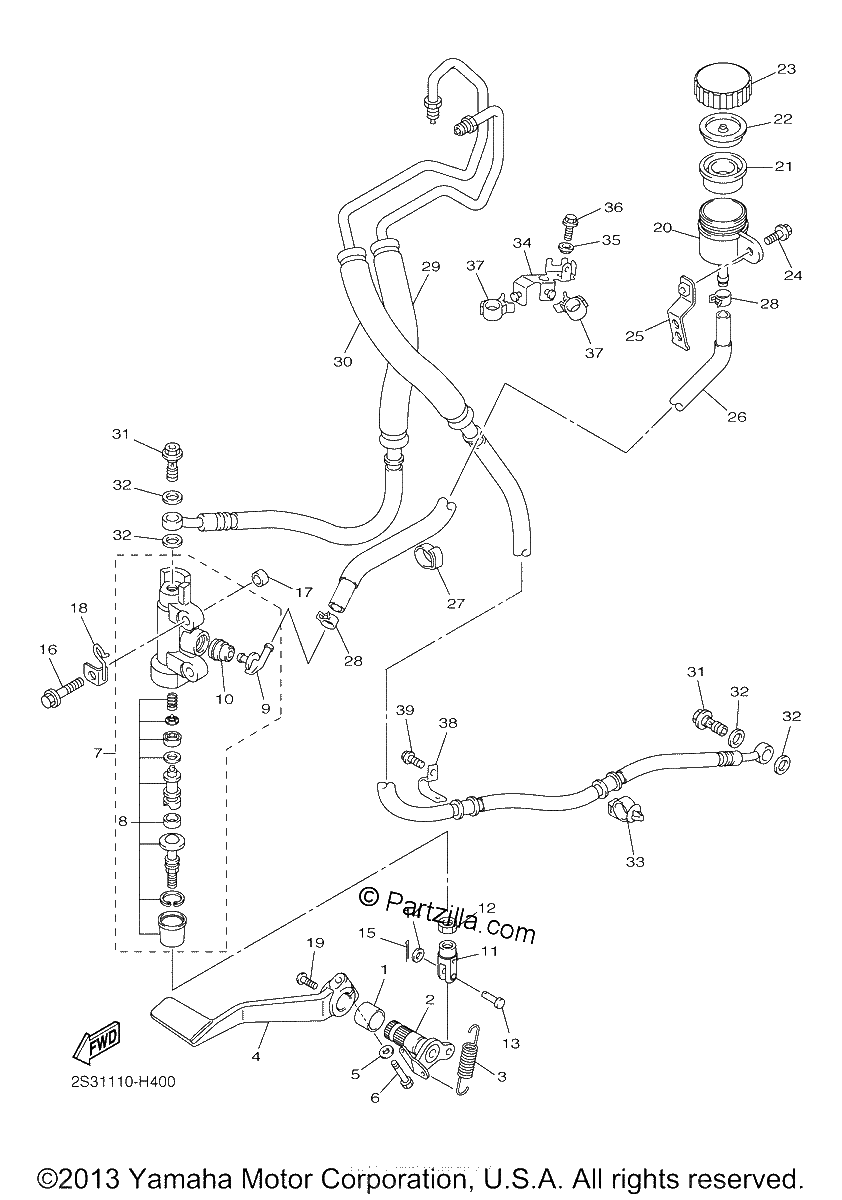 Diagrama de REAR MASTER CYLINDER