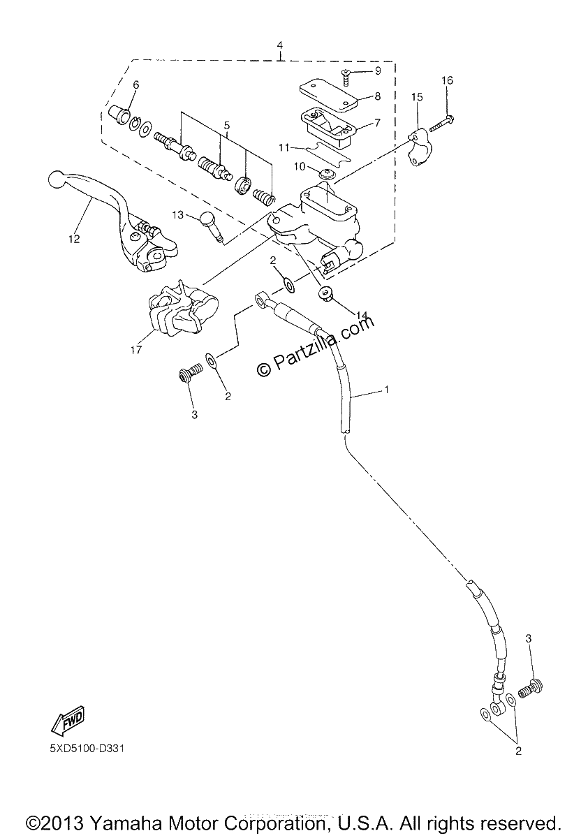 Diagrama de FRONT MASTER CYLINDER
