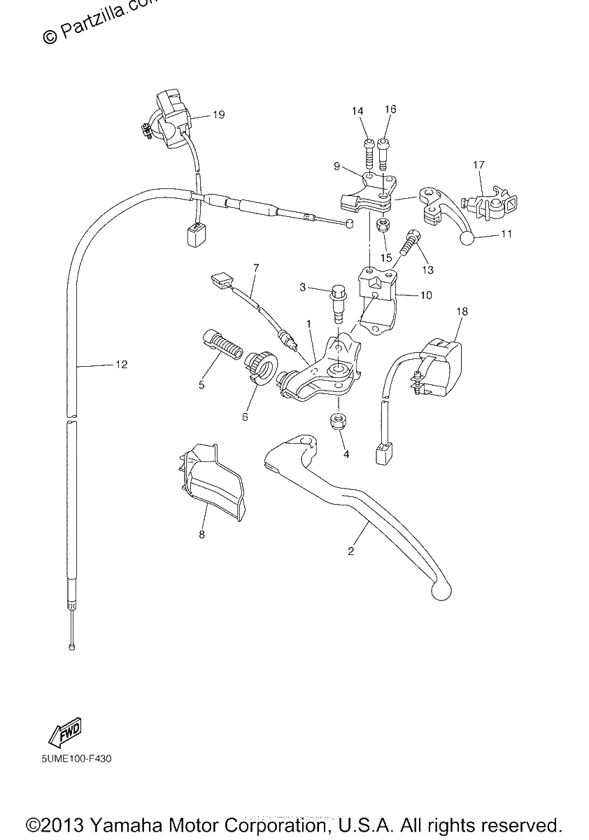 Diagrama de HANDLE SWITCH LEVER