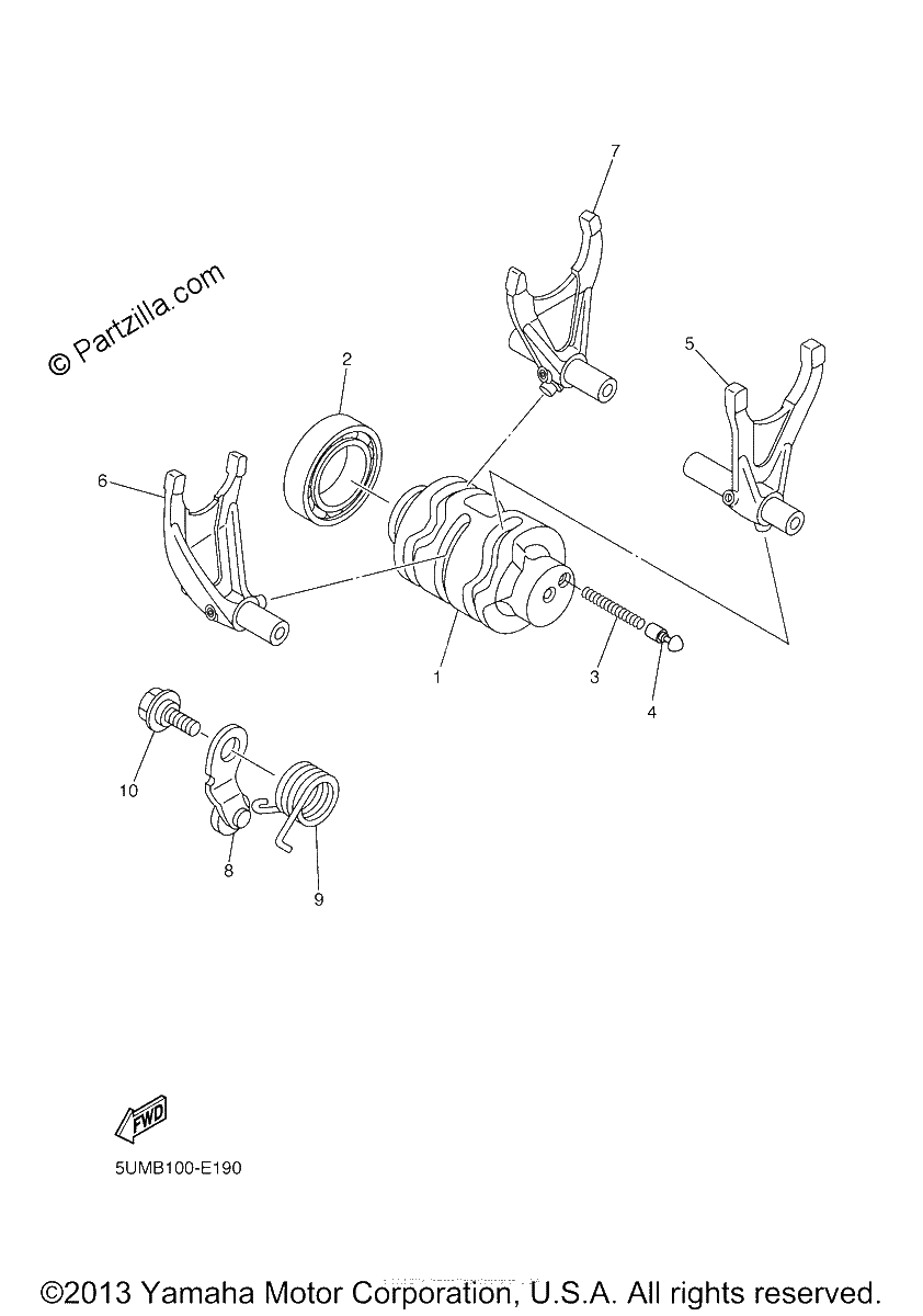 Diagrama de SHIFT CAM FORK