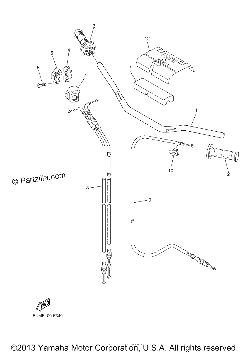 Diagrama de STEERING HANDLE CABLE