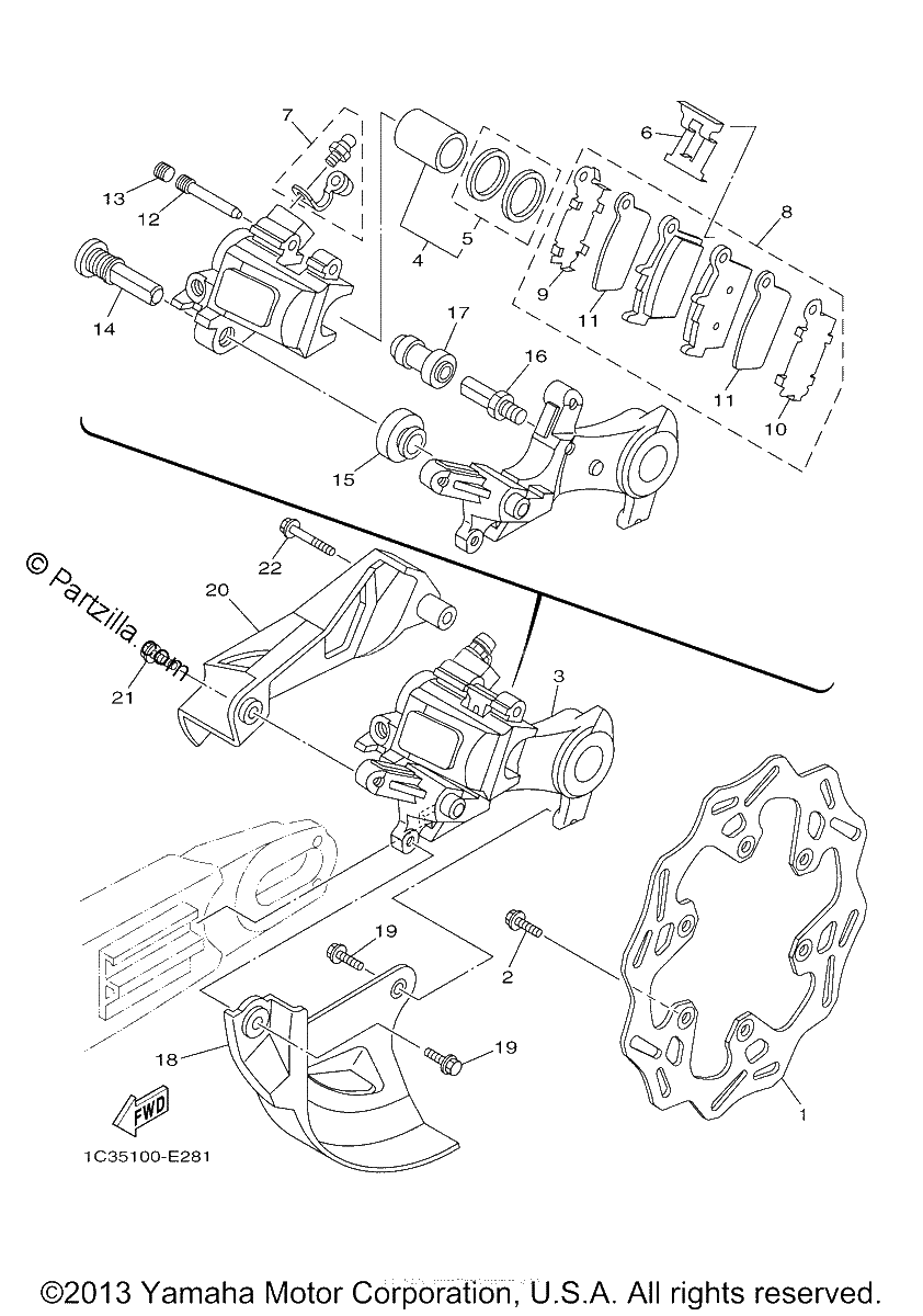 Diagrama de REAR BRAKE CALIPER