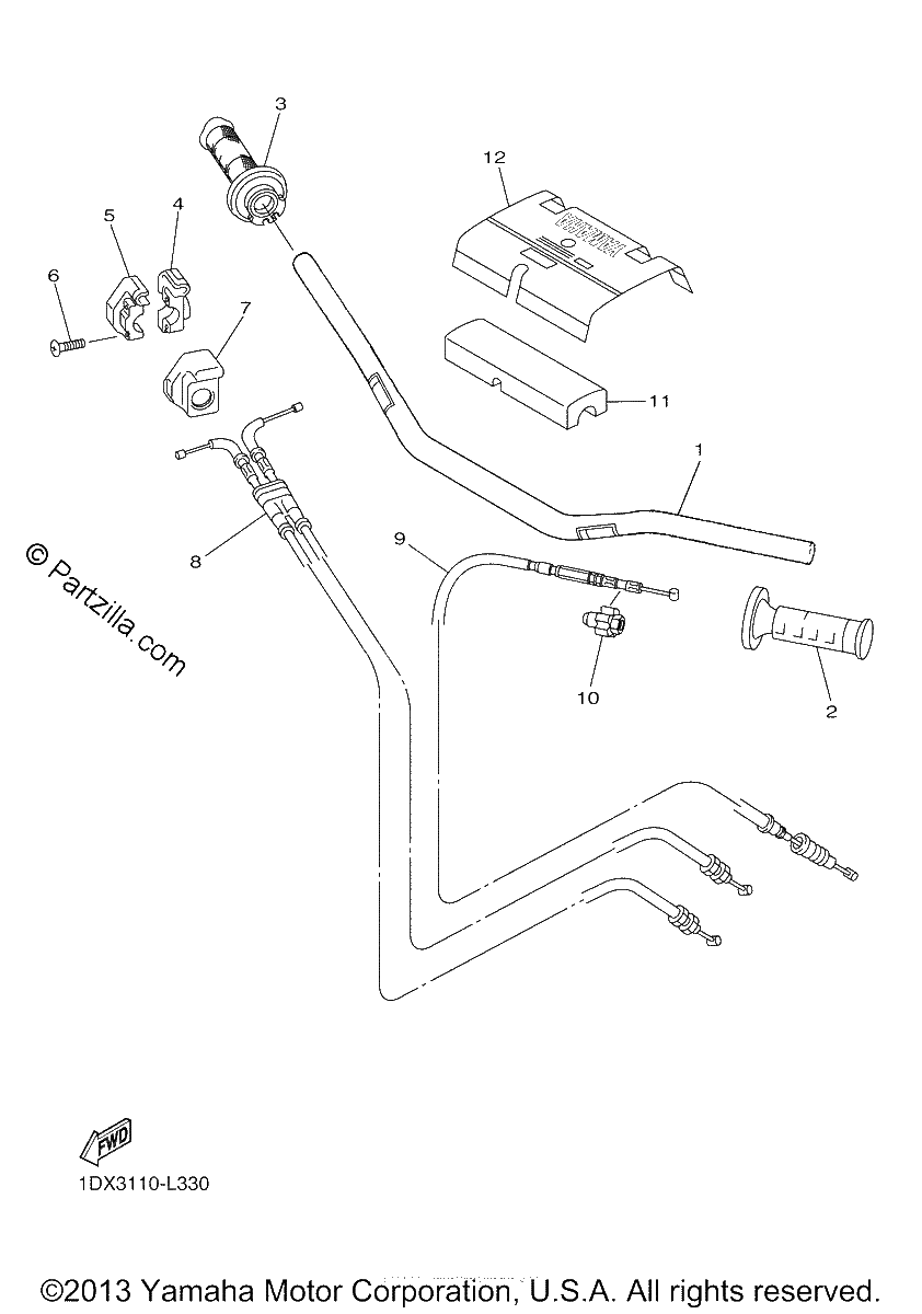 Diagrama de STEERING HANDLE CABLE