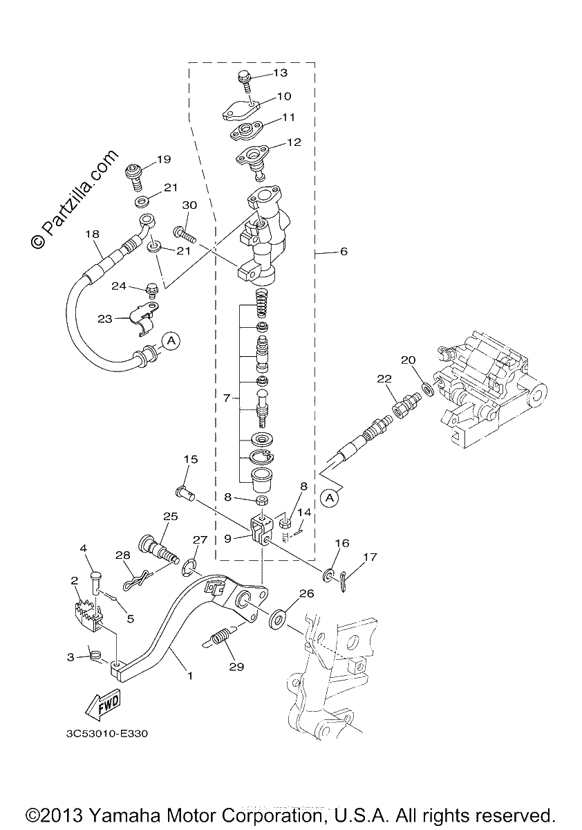 Diagrama de REAR MASTER CYLINDER