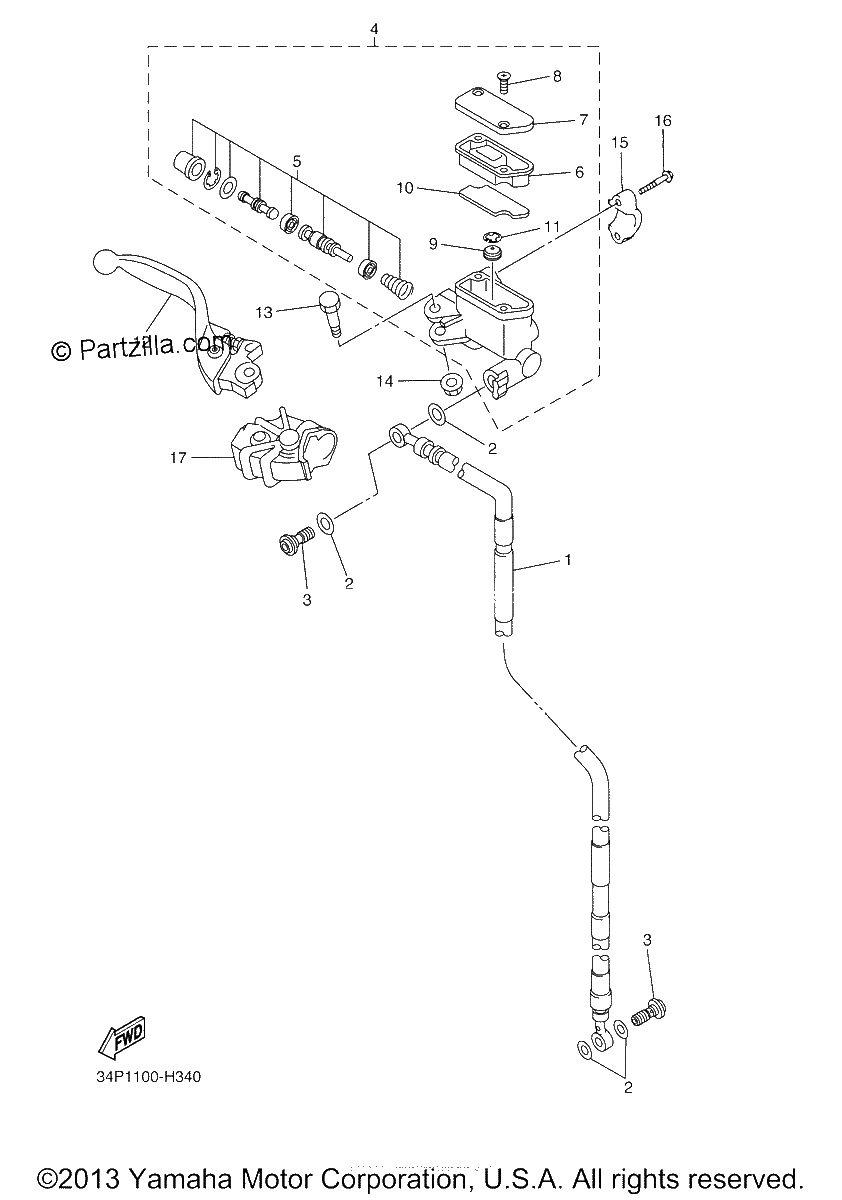 Diagrama de FRONT MASTER CYLINDER