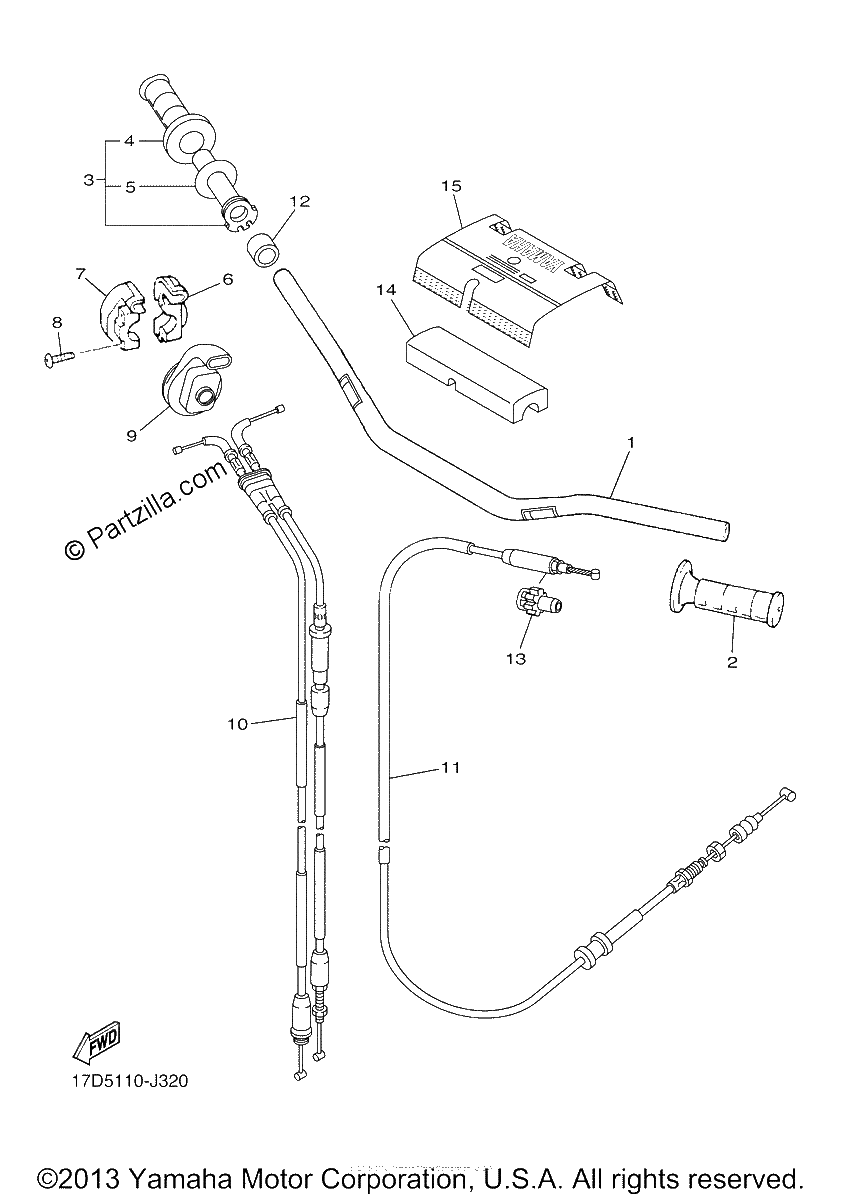 Diagrama de STEERING HANDLE CABLE