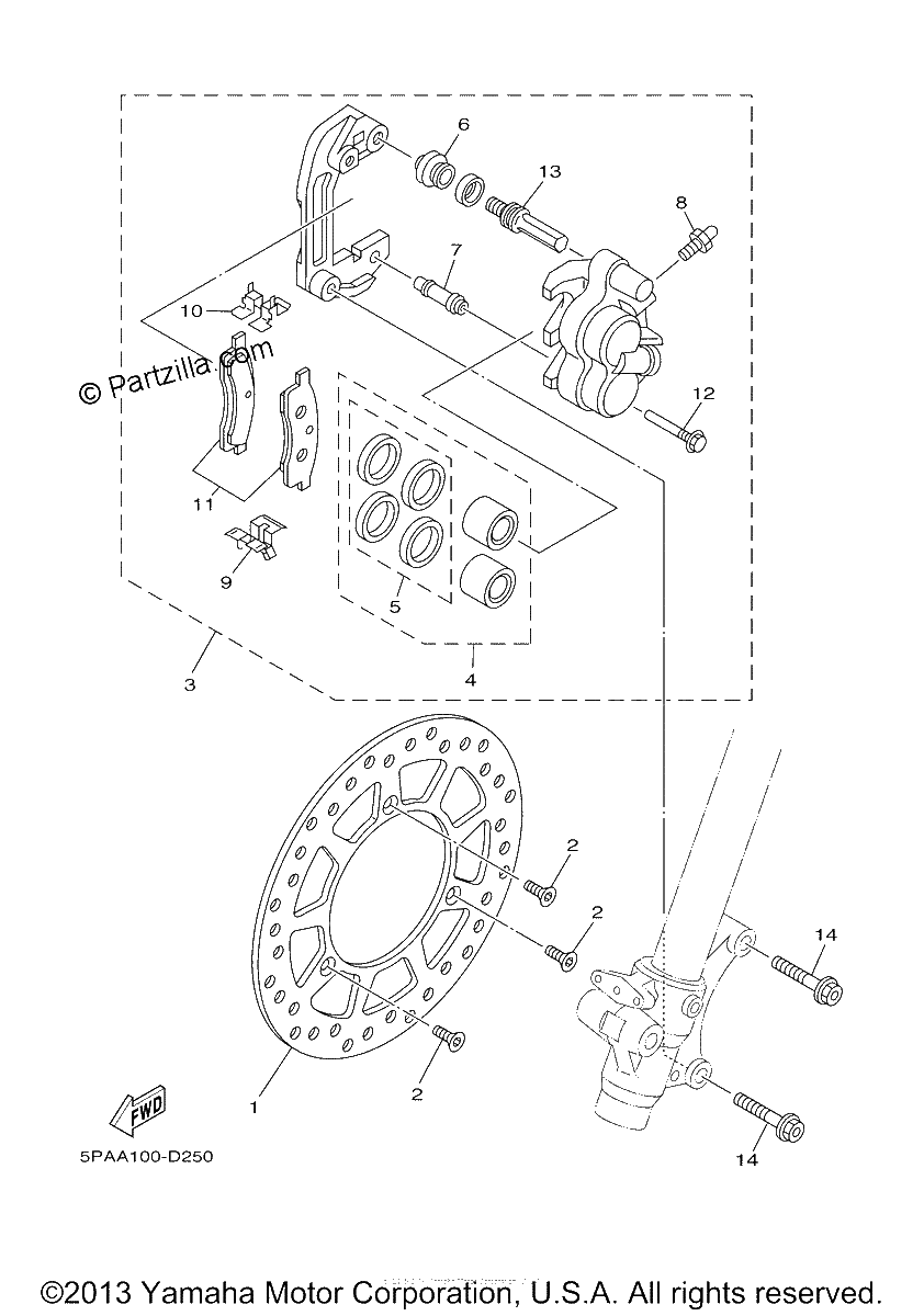 Diagrama de FRONT BRAKE CALIPER