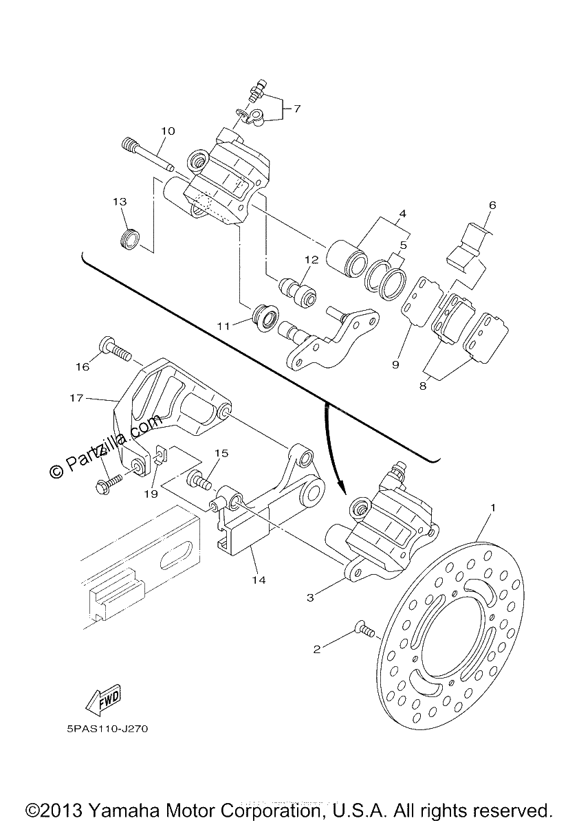 Diagrama de REAR BRAKE CALIPER