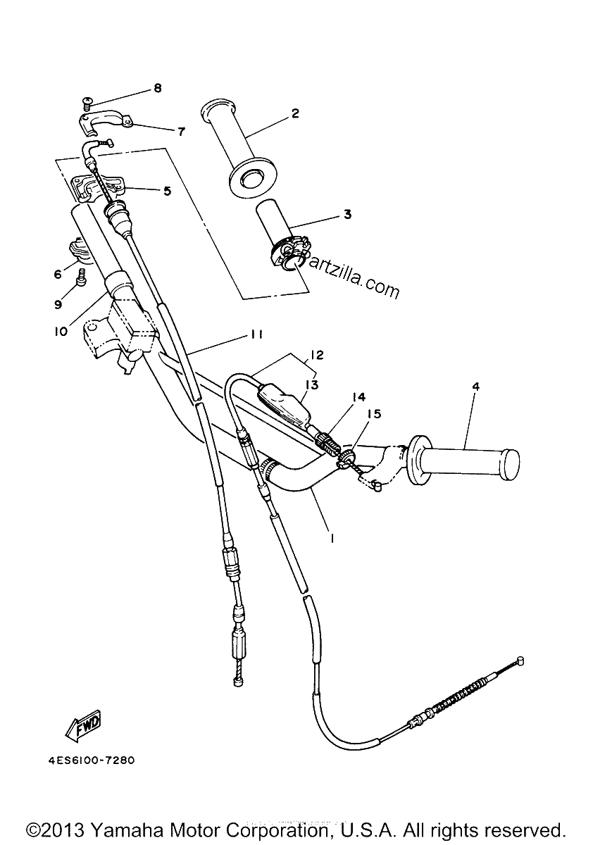 Diagrama de STEERING HANDLE CABLE