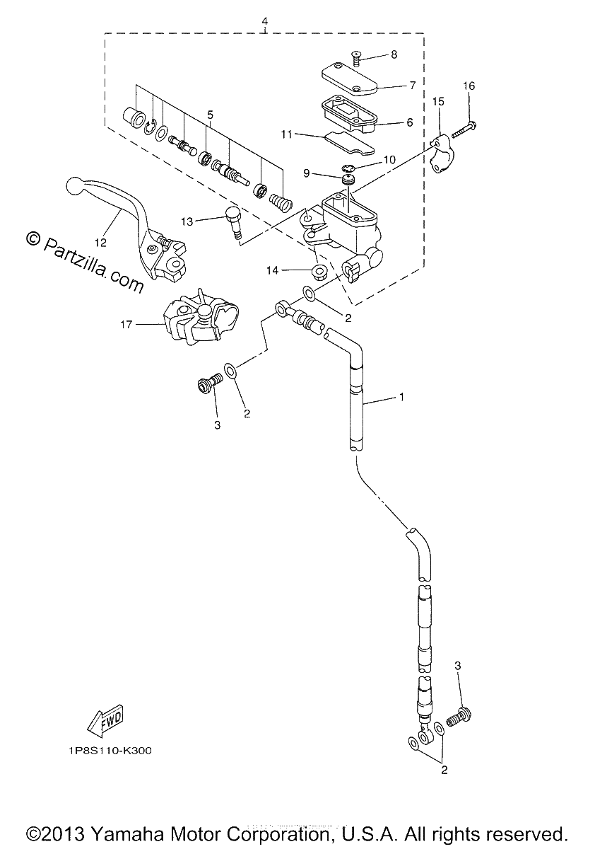 Diagrama de FRONT MASTER CYLINDER