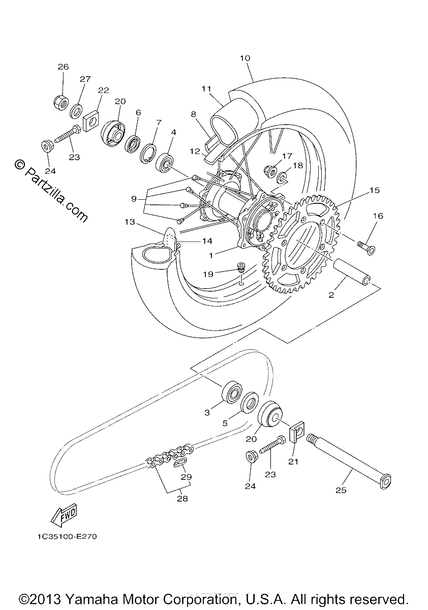 Diagrama de REAR WHEEL