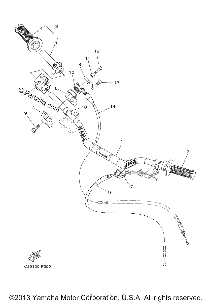 Diagrama de STEERING HANDLE CABLE