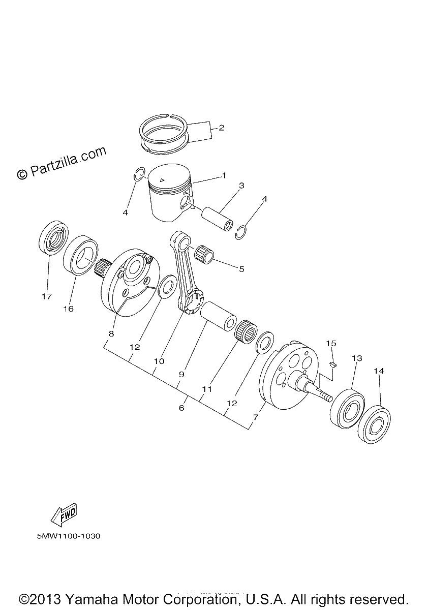 Diagrama de CRANKSHAFT PISTON