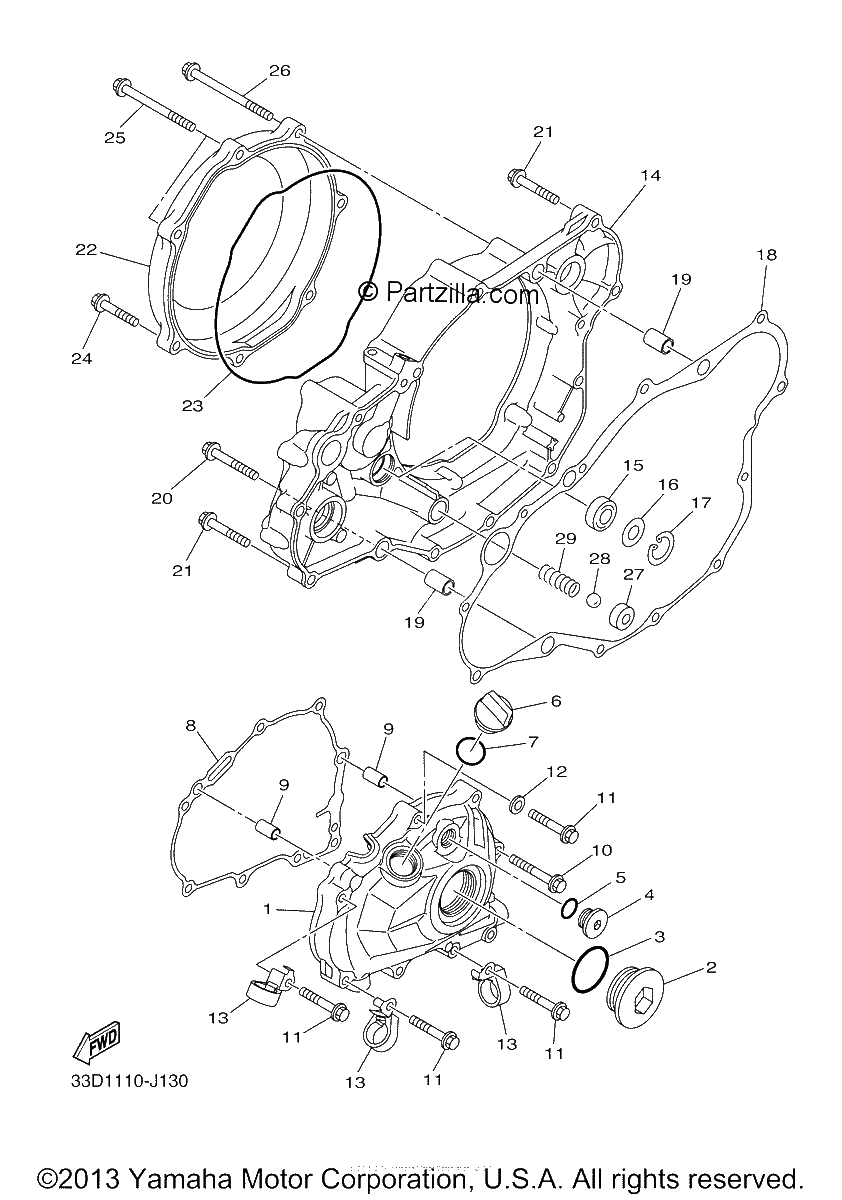 Diagrama de CRANKCASE COVER 1
