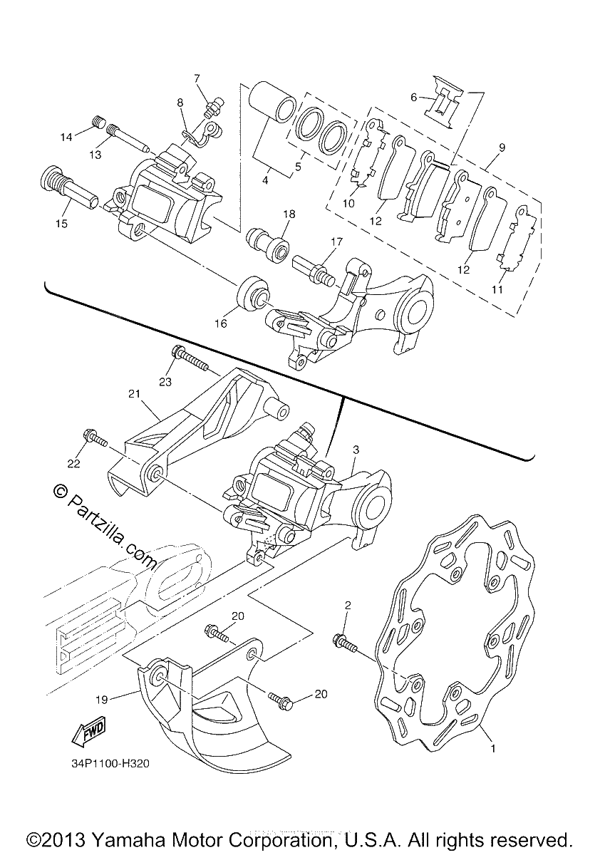 Diagrama de REAR BRAKE CALIPER