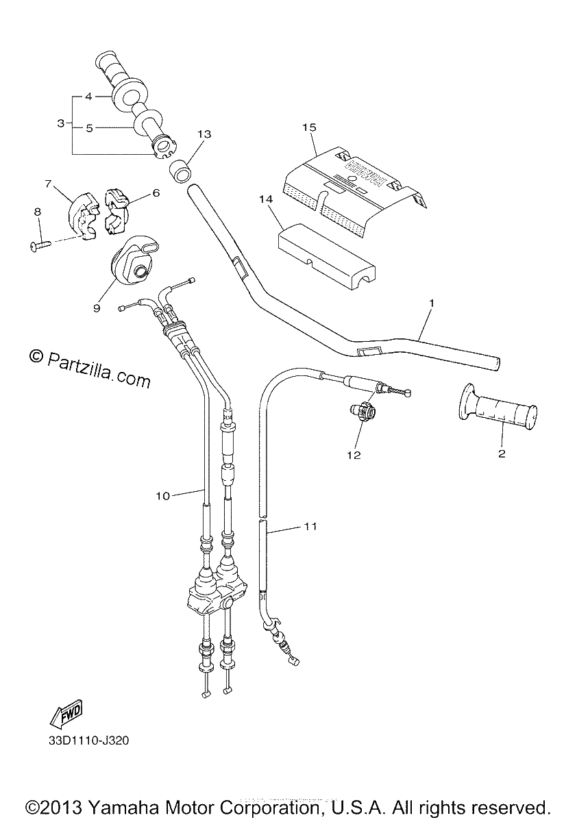 Diagrama de STEERING HANDLE CABLE