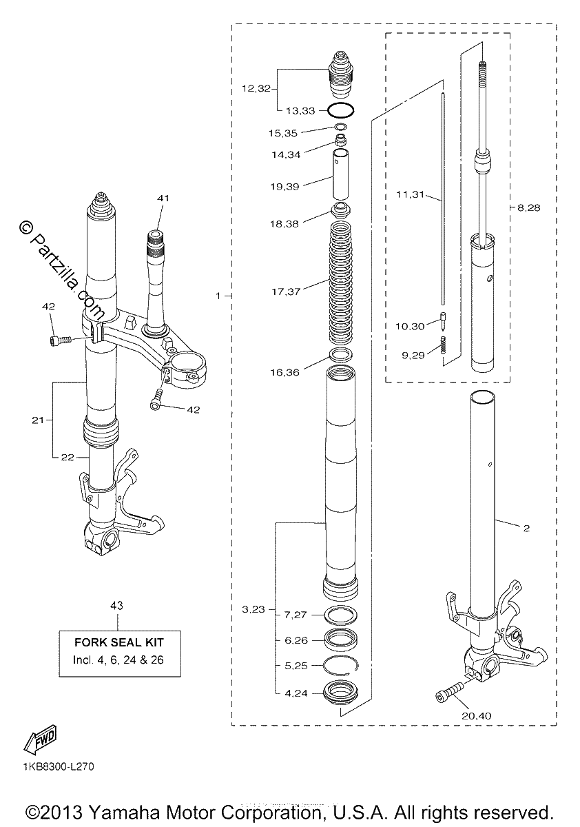 Diagrama de FRONT FORK