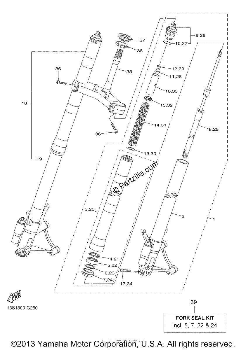 Diagrama de FRONT FORK