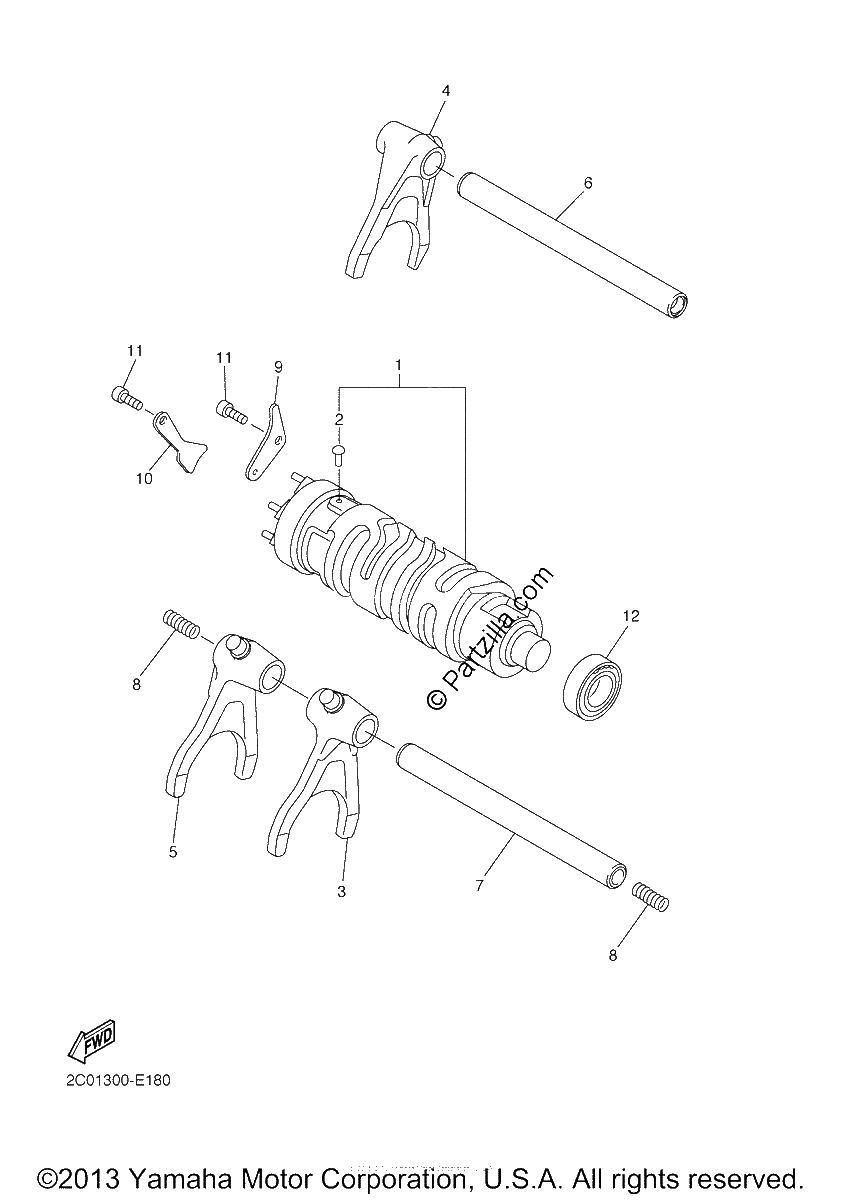 Diagrama de SHIFT CAM FORK