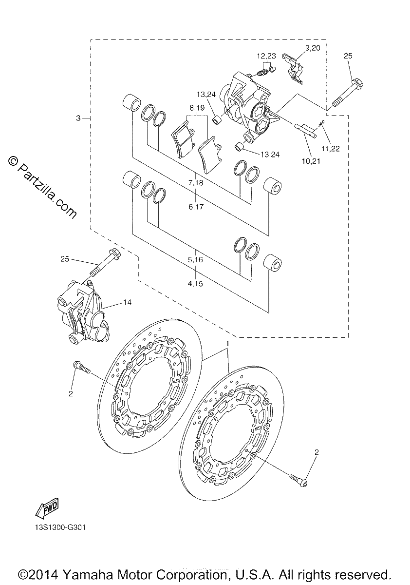 Diagrama de FRONT BRAKE CALIPER