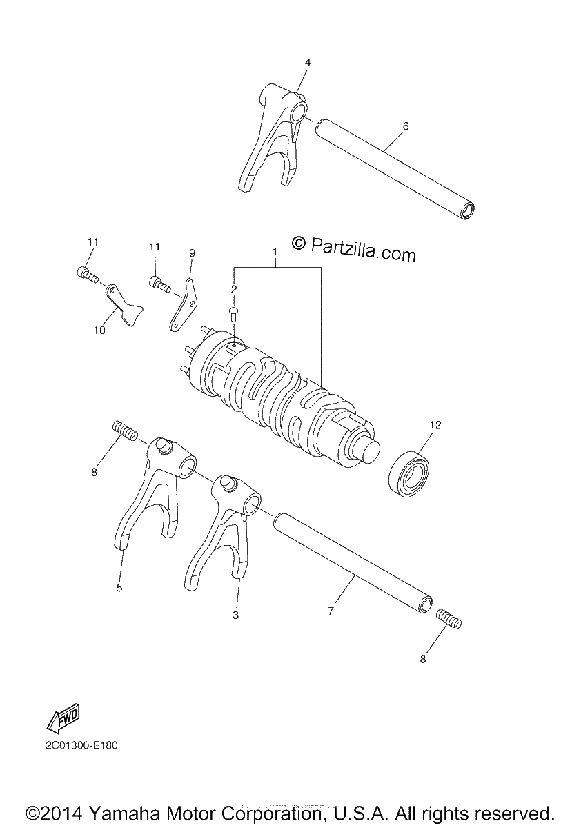 Diagrama de SHIFT CAM FORK