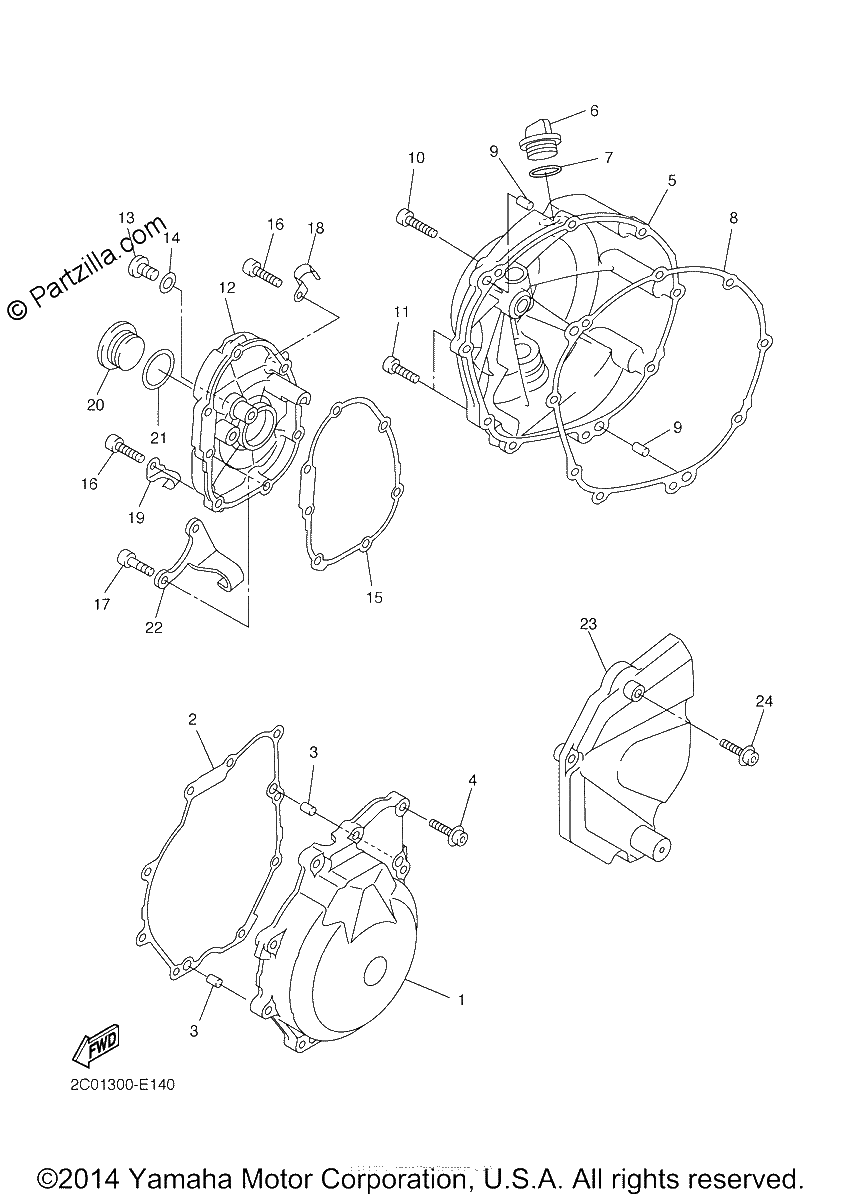 Diagrama de CRANKCASE COVER 1