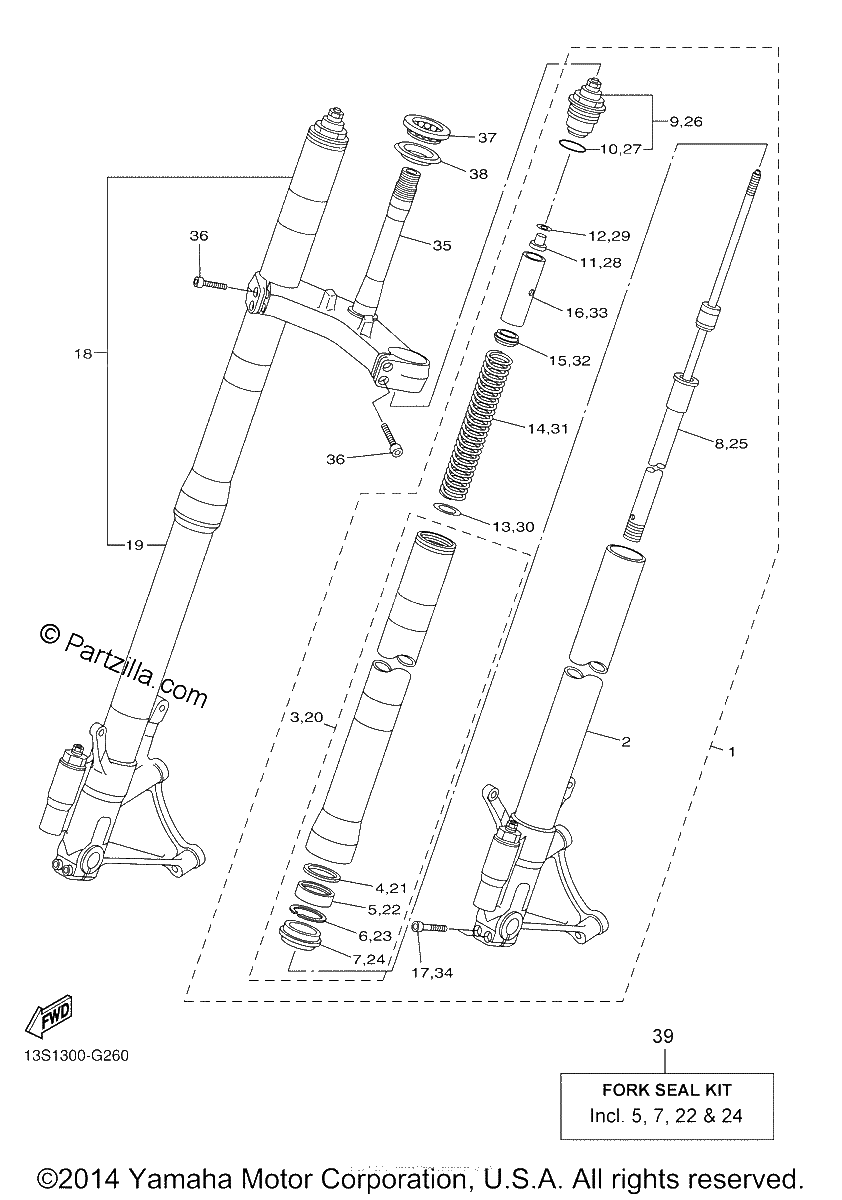 Diagrama de FRONT FORK