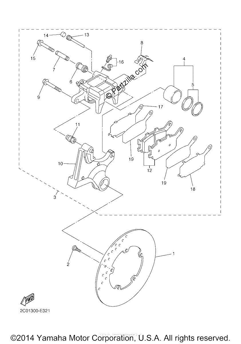 Diagrama de REAR BRAKE CALIPER
