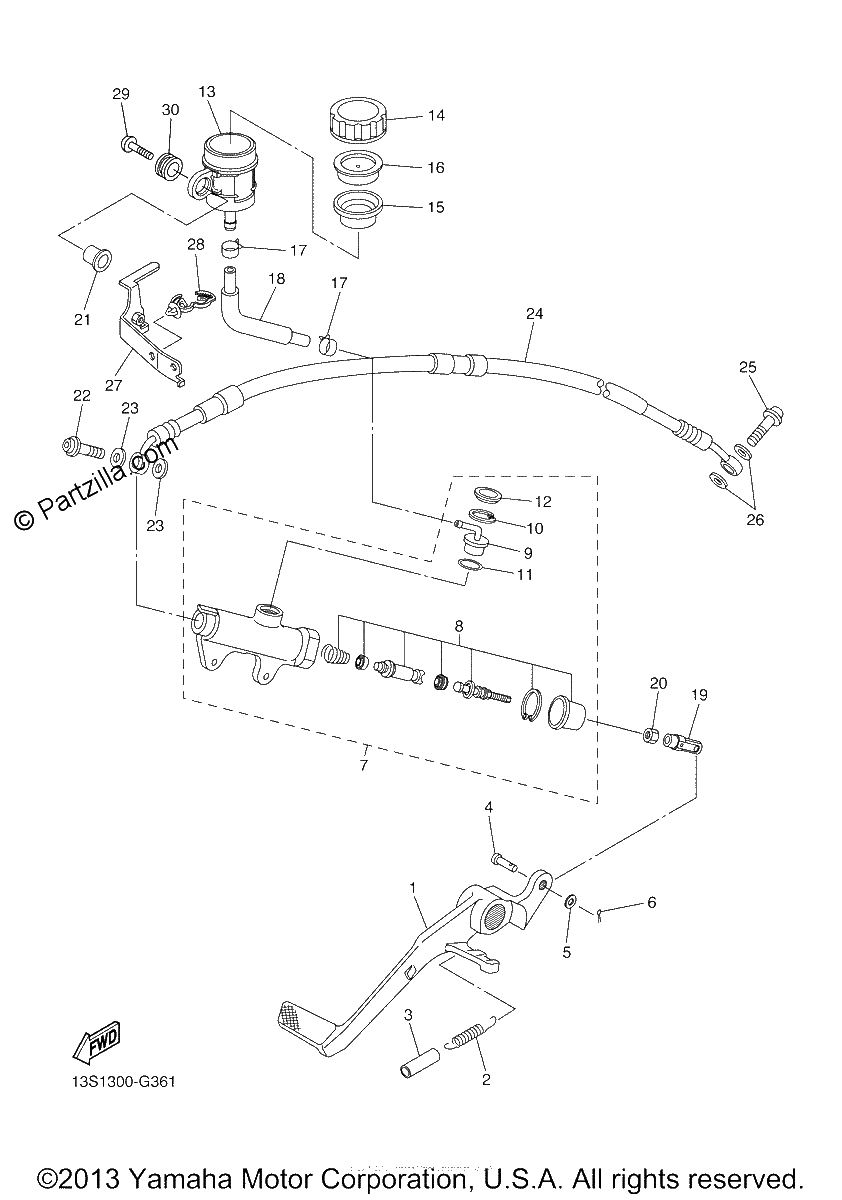 Diagrama de REAR MASTER CYLINDER