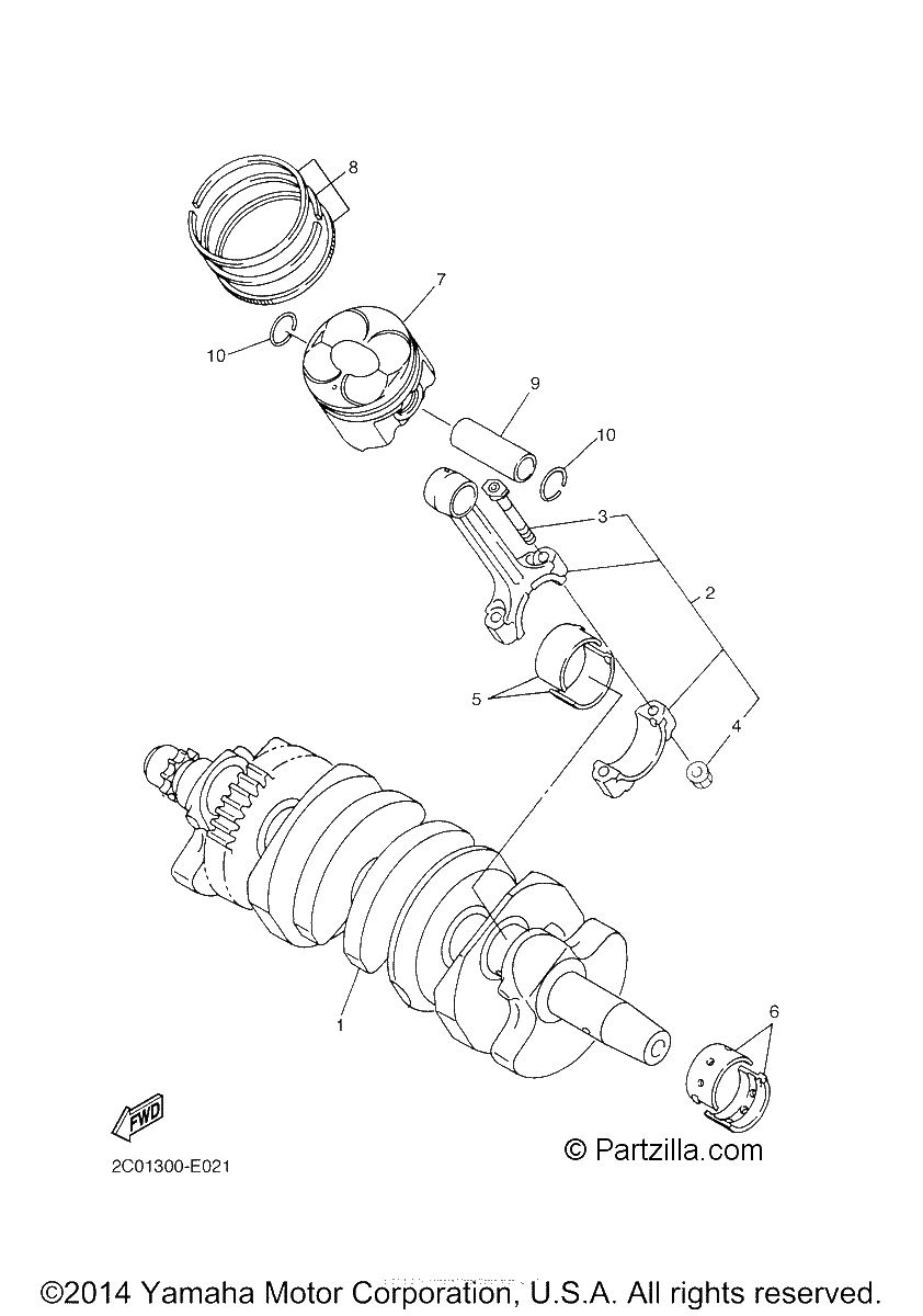 Diagrama de CRANKSHAFT PISTON