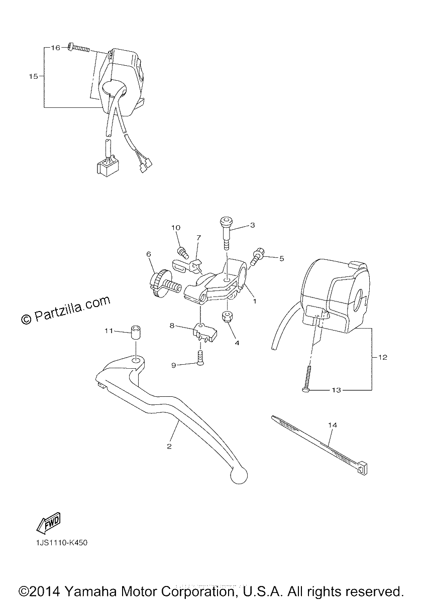 Diagrama de HANDLE SWITCH LEVER