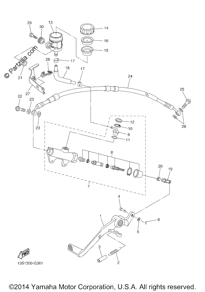 Diagrama de REAR MASTER CYLINDER