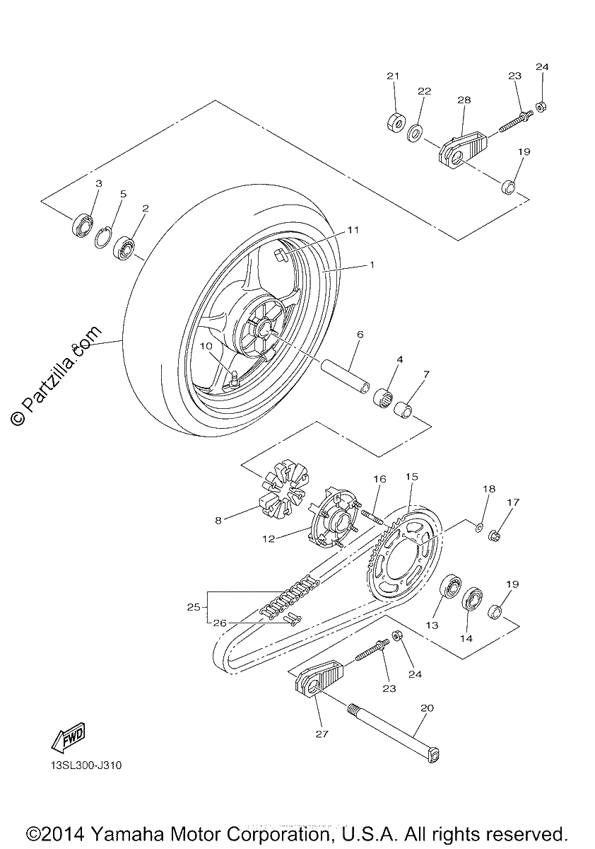Diagrama de REAR WHEEL