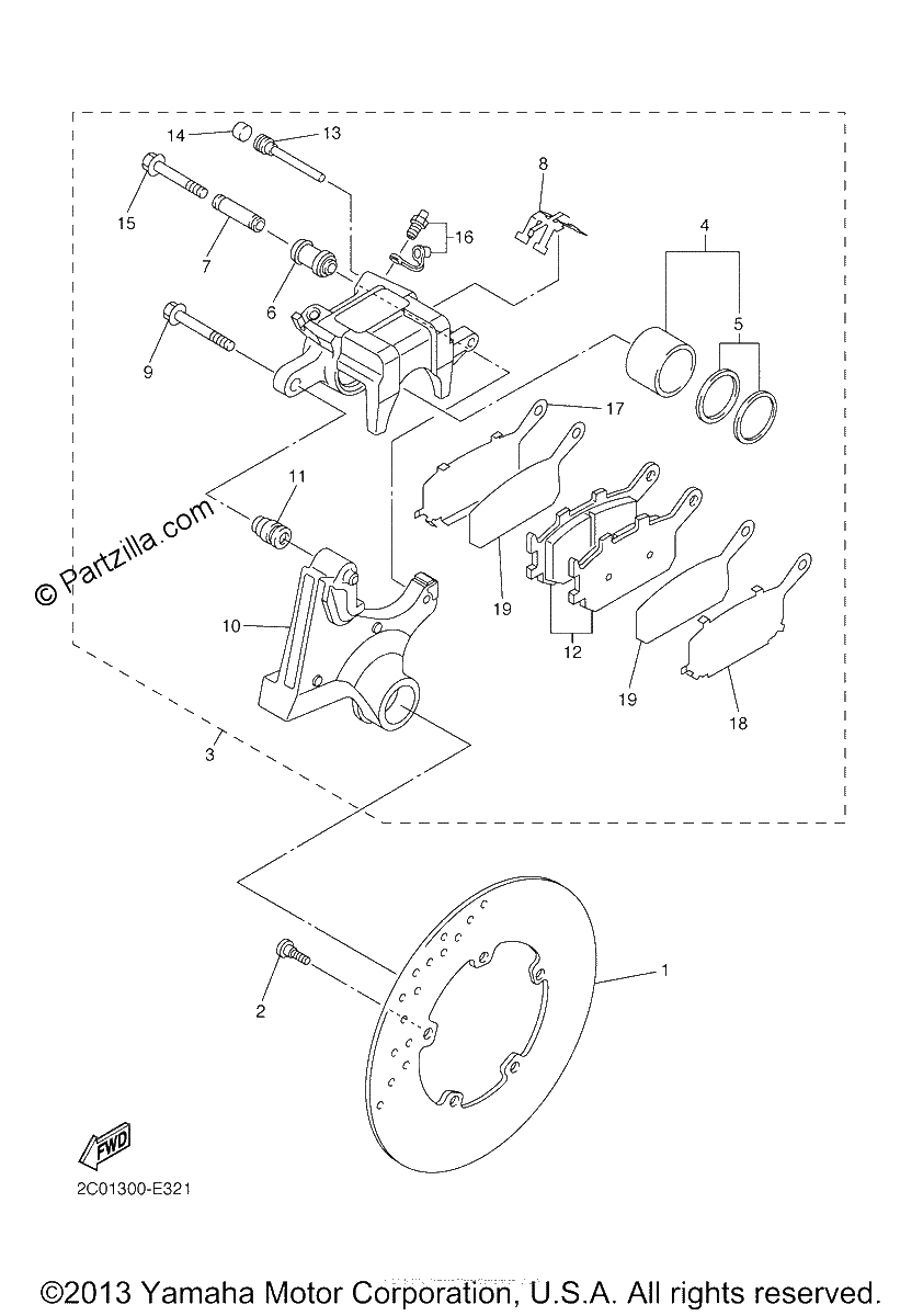 Diagrama de REAR BRAKE CALIPER