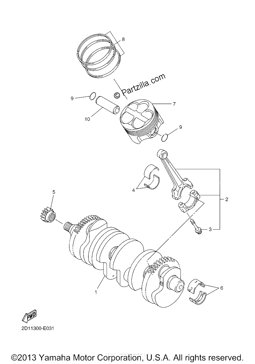 Diagrama de CRANKSHAFT PISTON