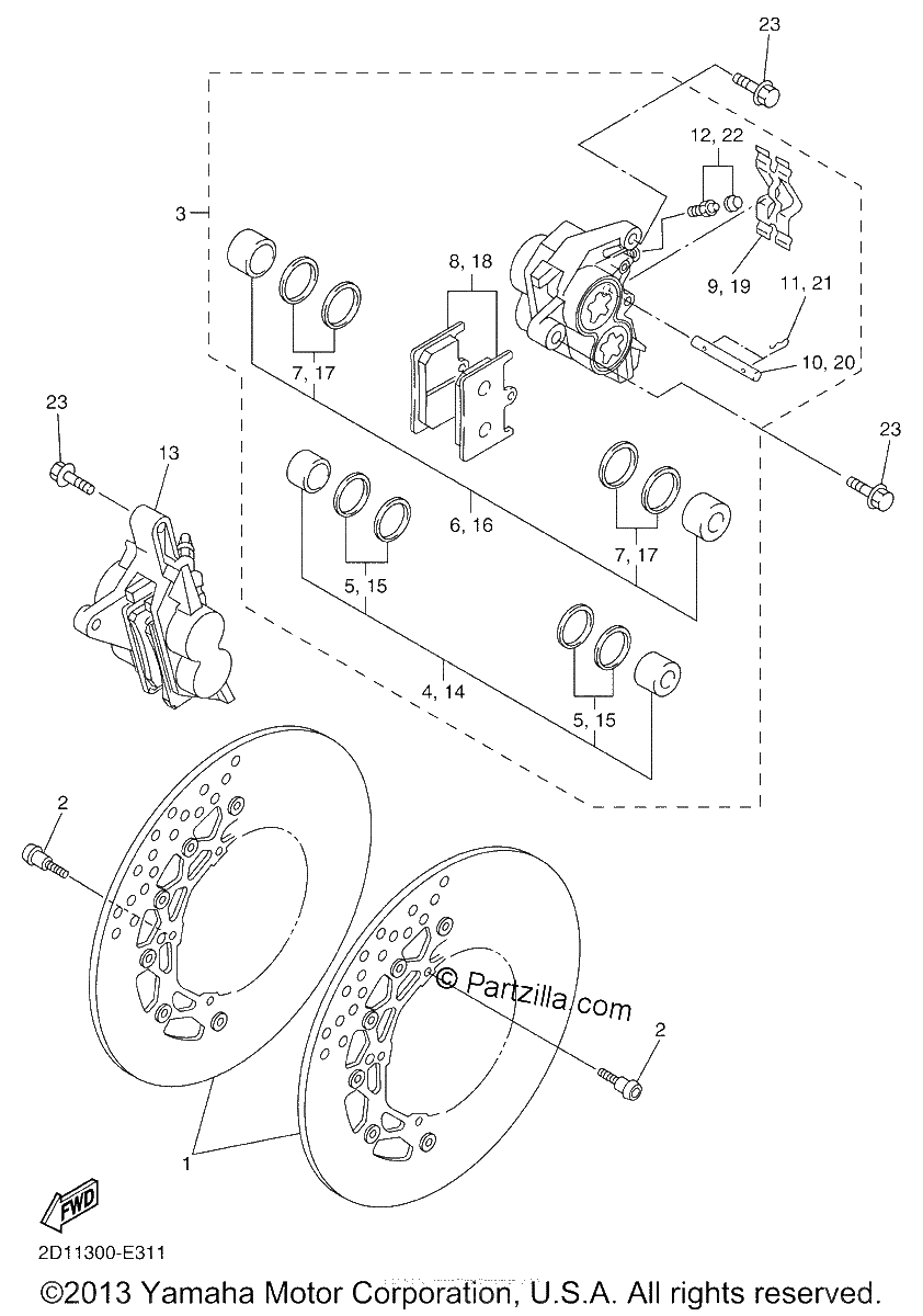 Diagrama de FRONT BRAKE CALIPER