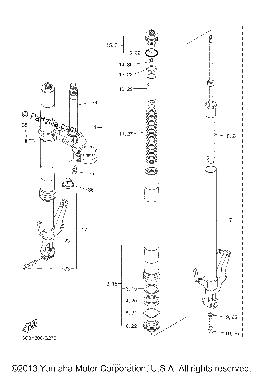 Diagrama de FRONT FORK