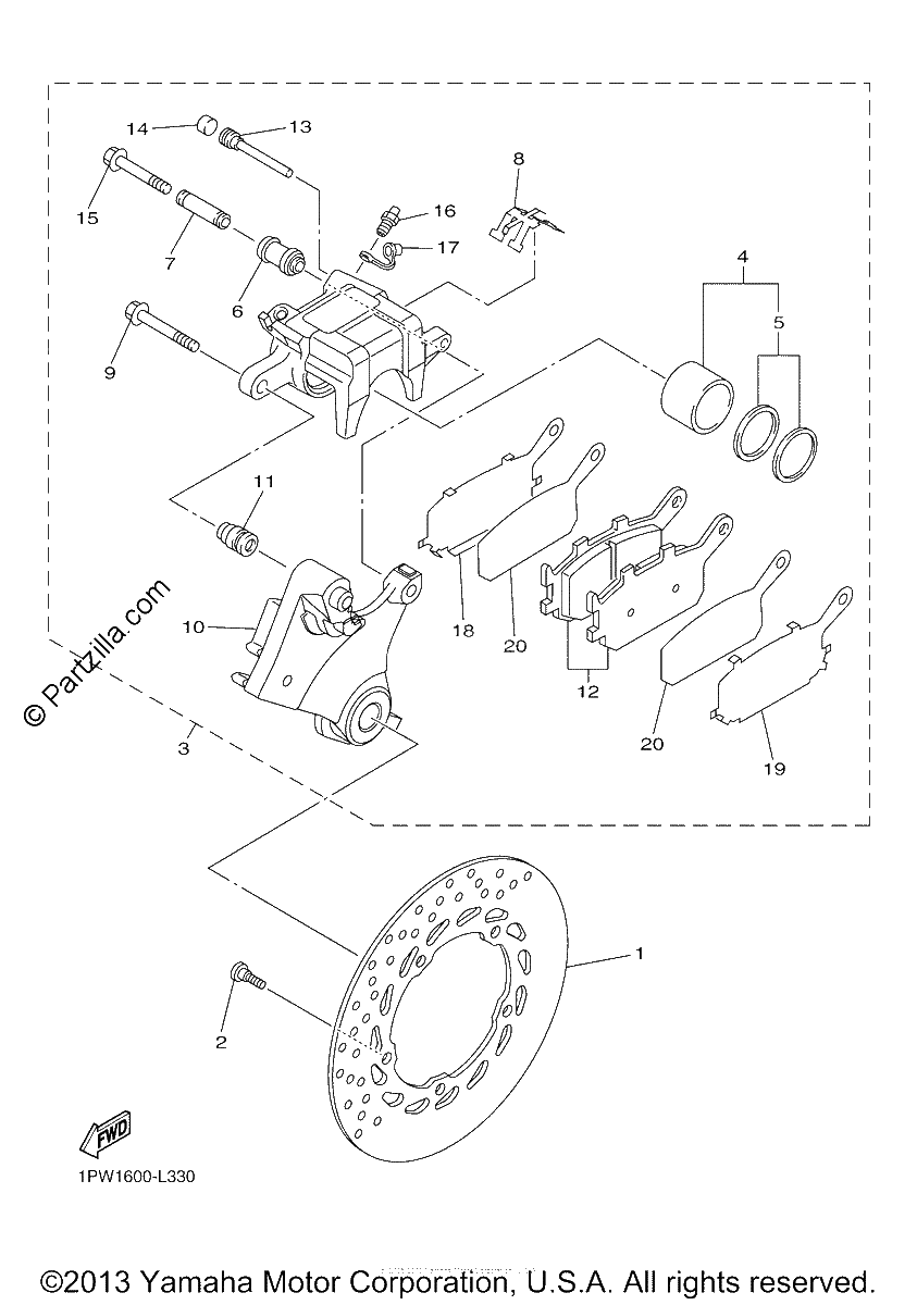 Diagrama de REAR BRAKE CALIPER
