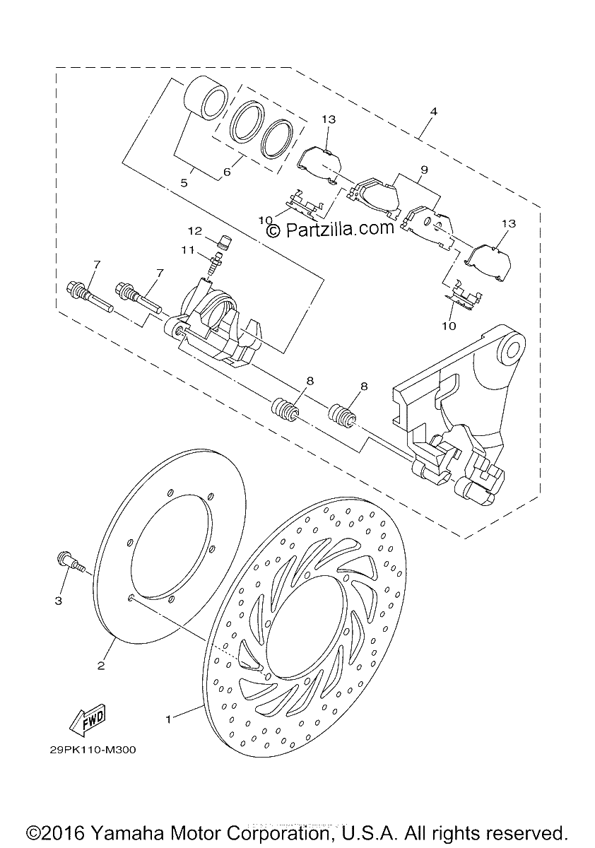Diagrama de REAR BRAKE CALIPER