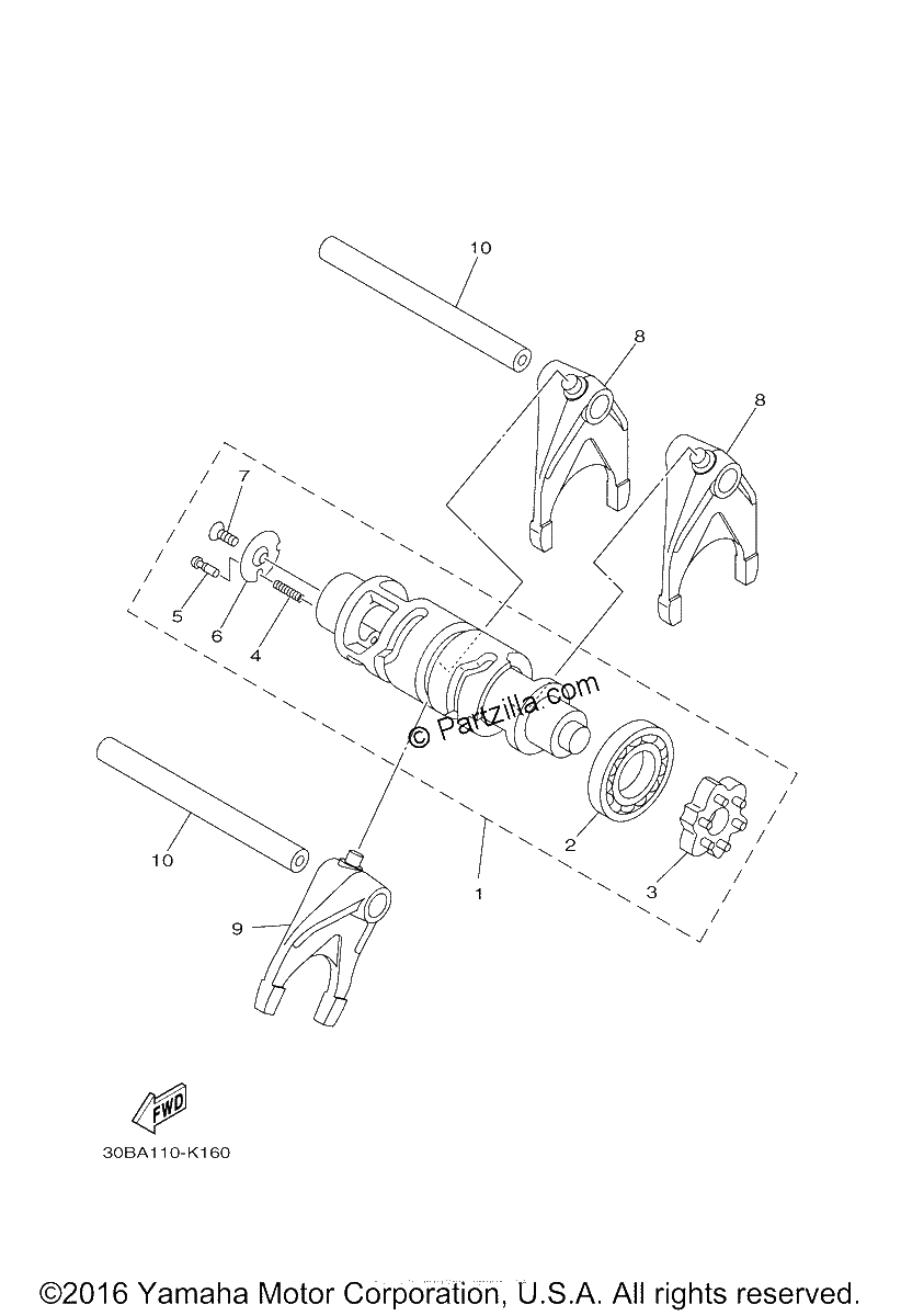 Diagrama de SHIFT CAM FORK