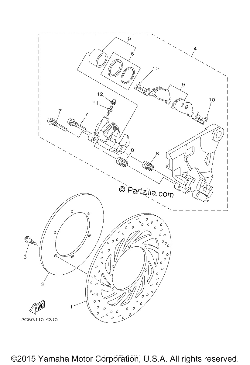 Diagrama de REAR BRAKE CALIPER