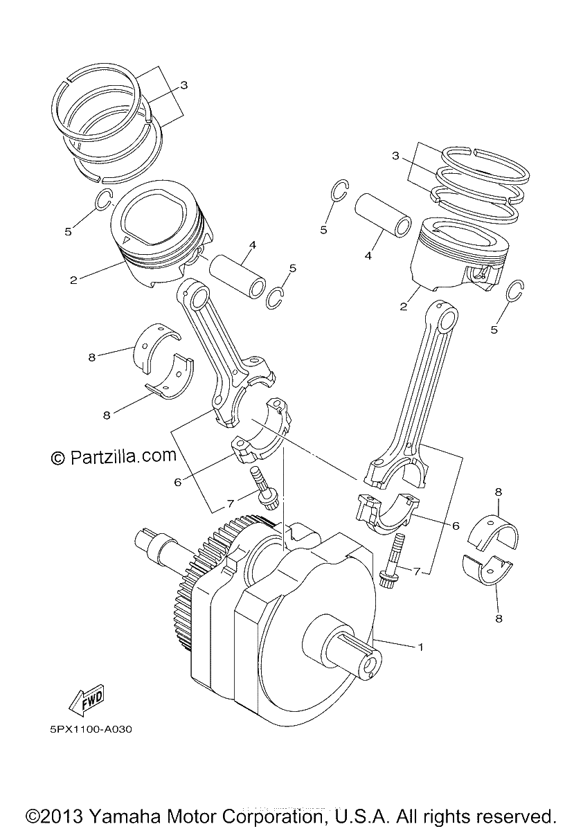 Diagrama de CRANKSHAFT PISTON