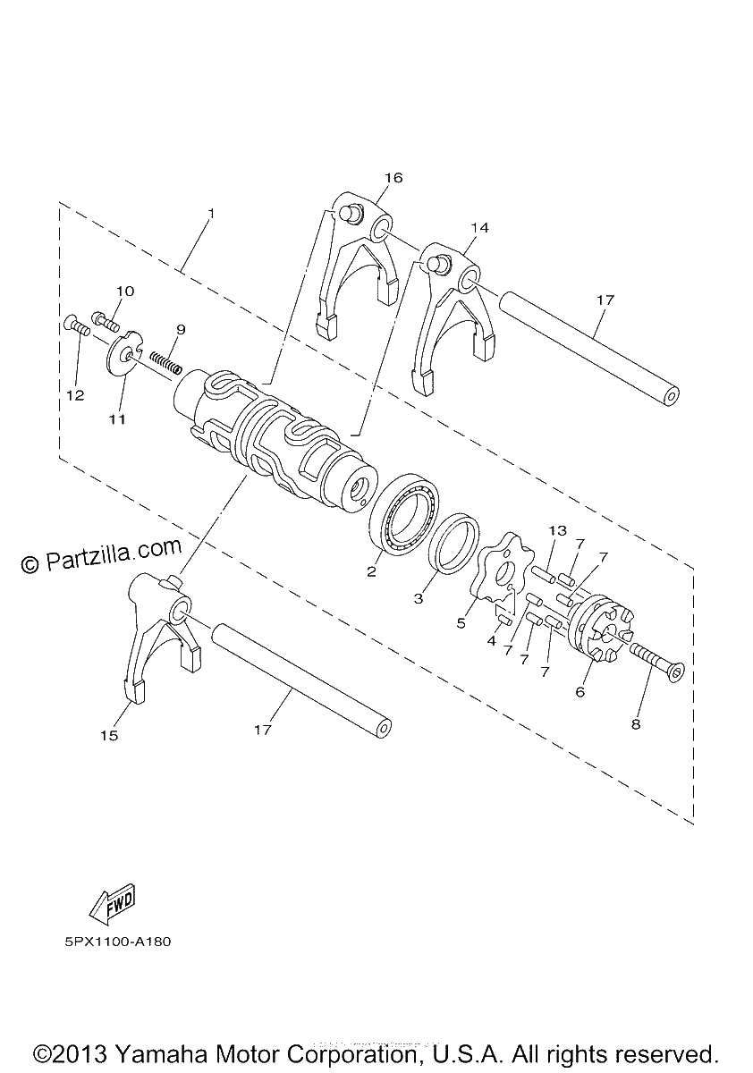 Diagrama de SHIFT CAM FORK