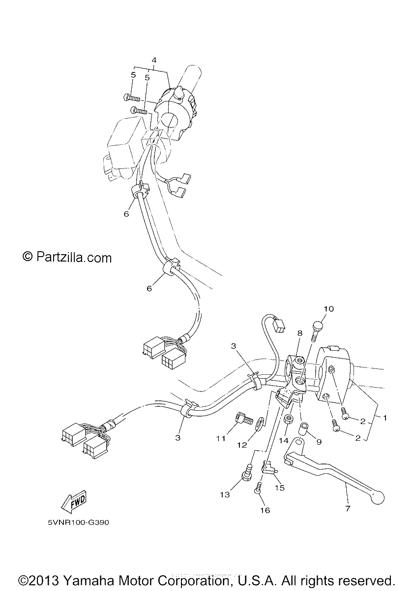 Diagrama de HANDLE SWITCH LEVER