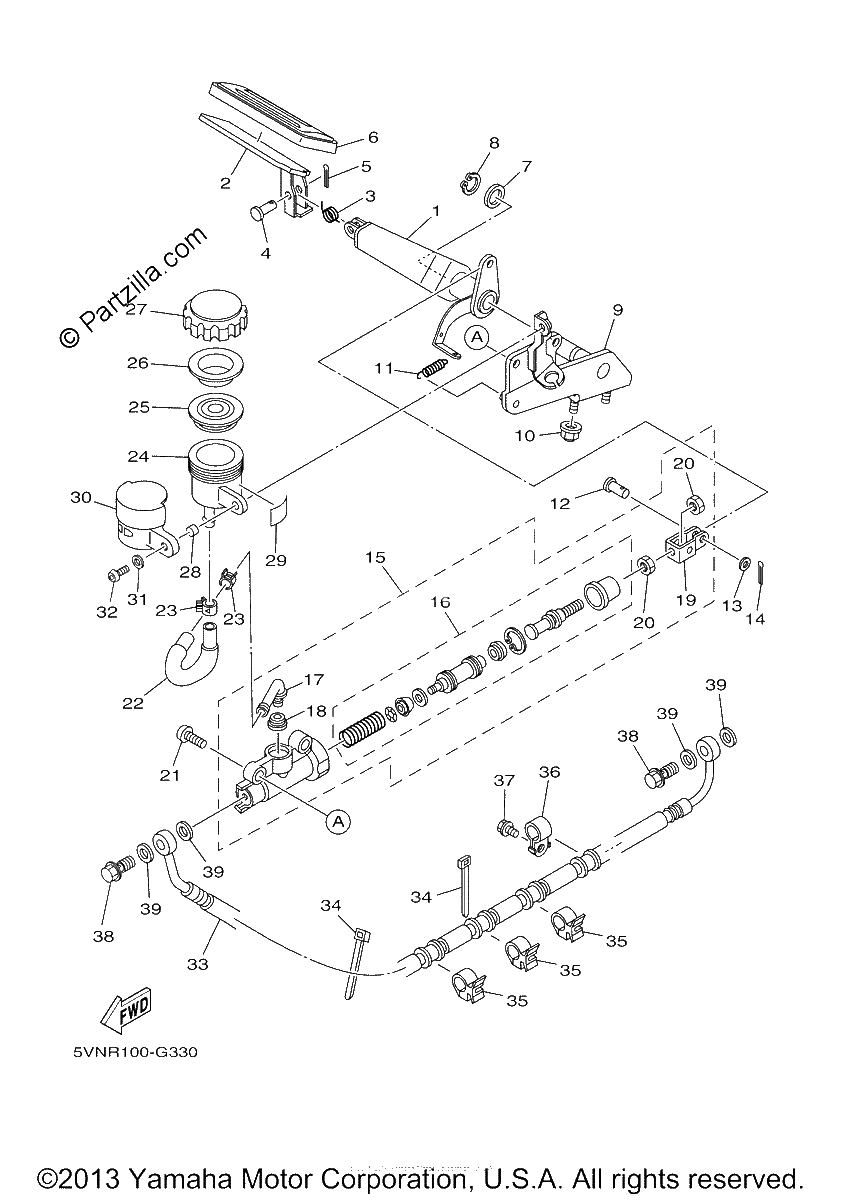 Diagrama de REAR MASTER CYLINDER