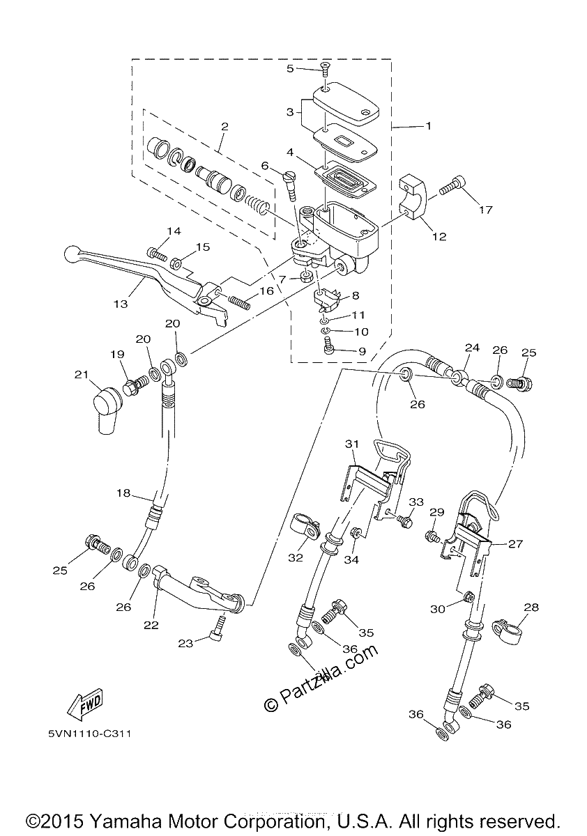 Diagrama de FRONT MASTER CYLINDER